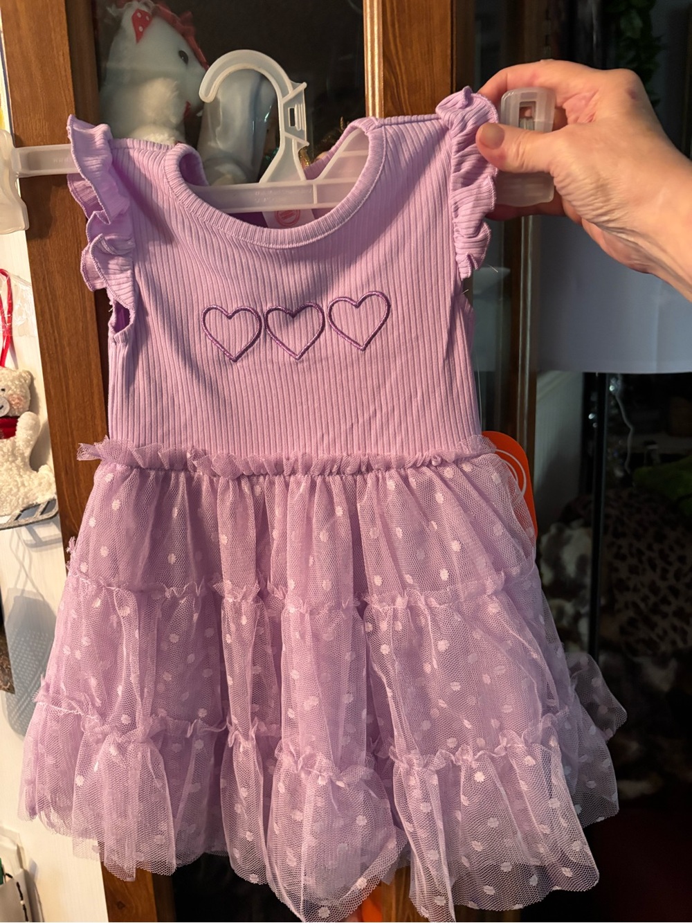 Girls' Lavender Heart Ruffle Tulle Dress size 2T new